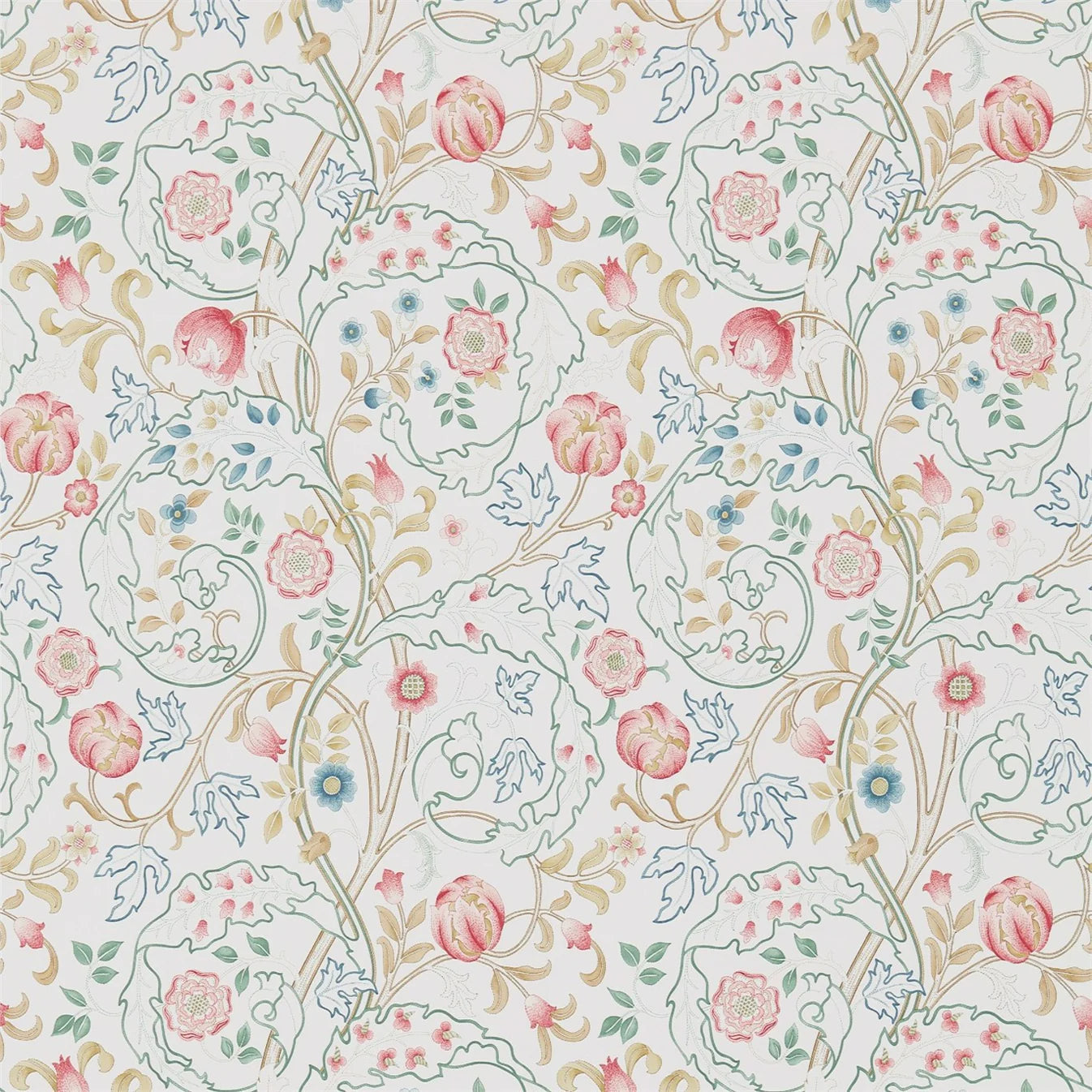 Mary Isobel Pink/Ivory Wallpaper DM3W214728 by Morris & Co - Clearance