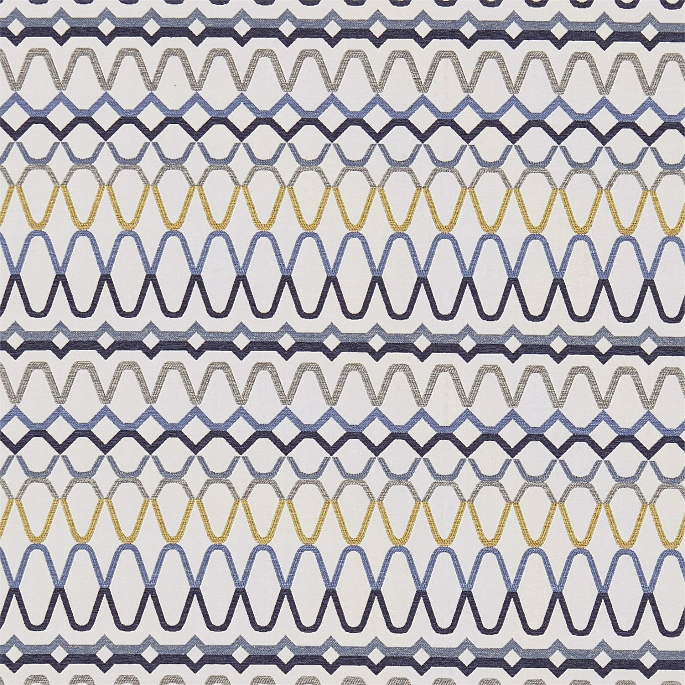 Ada Shale/Denim/Ochre Fabric By Scion