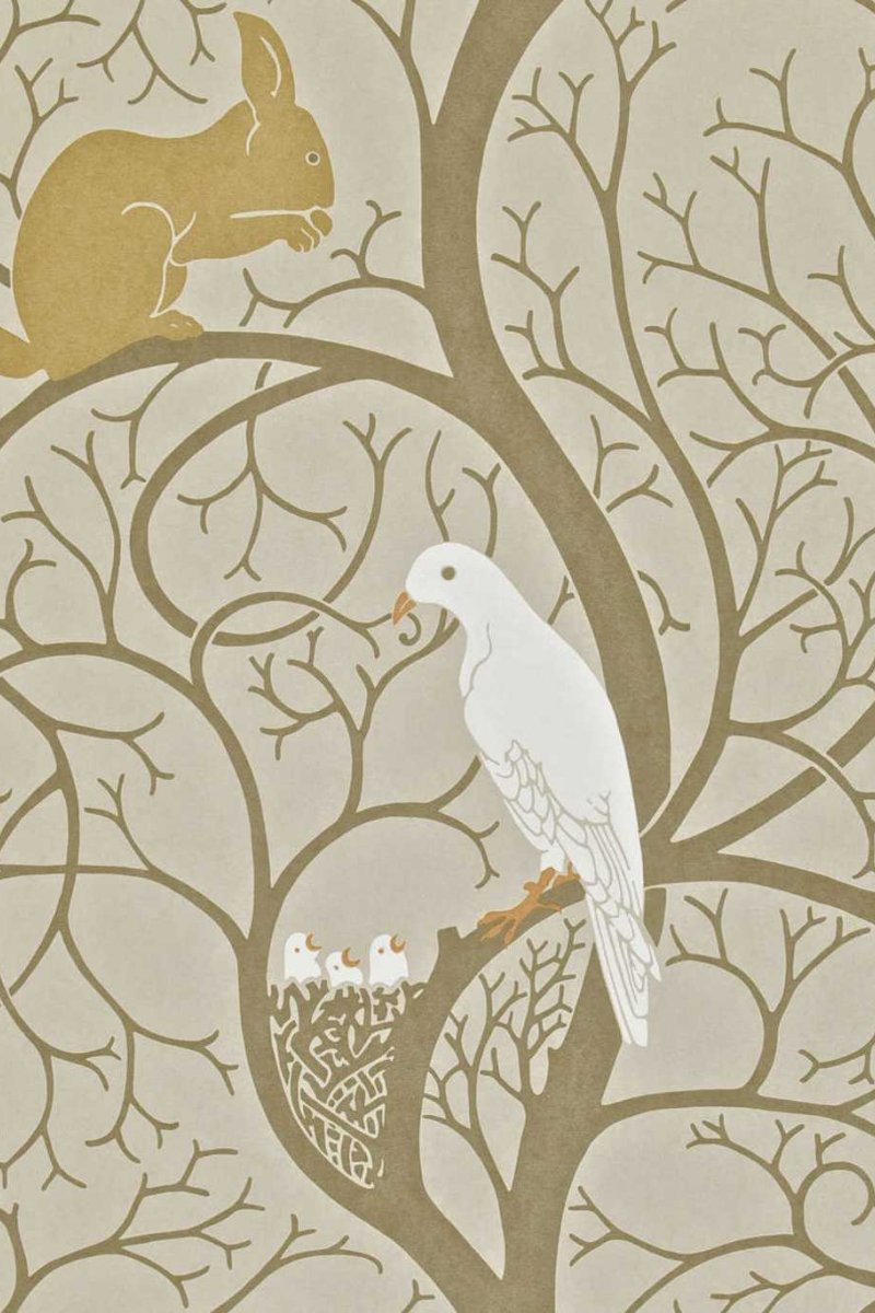 Squirrel & Dove Wallpaper DVIWSQ101 by Sanderson