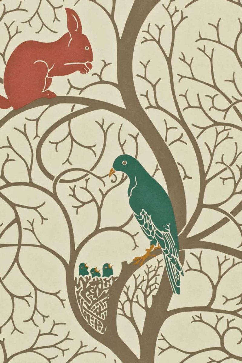 Squirrel & Dove Wallpaper DVIWSQ102 by Sanderson