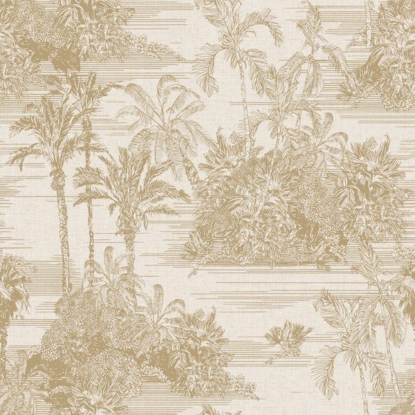 Tropical Toile Wallpaper M37302 by Muriva