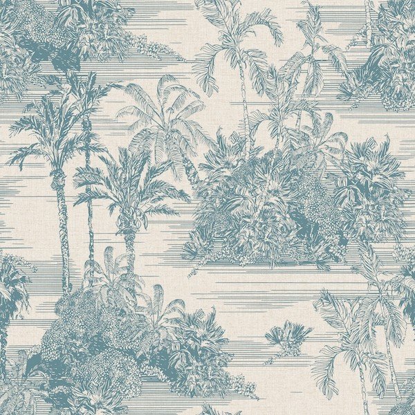 Tropical Toile Wallpaper M37311 by Muriva