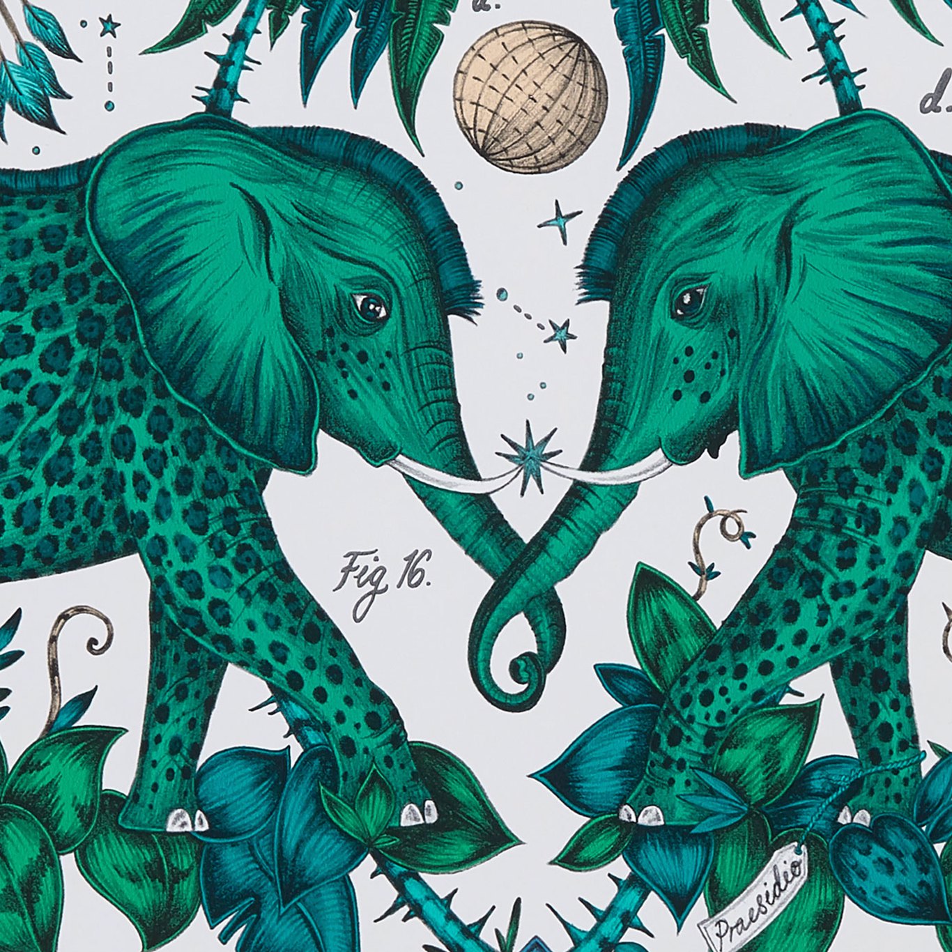 Zambezi Green Wallpaper W0121/03 by Emma Shipley