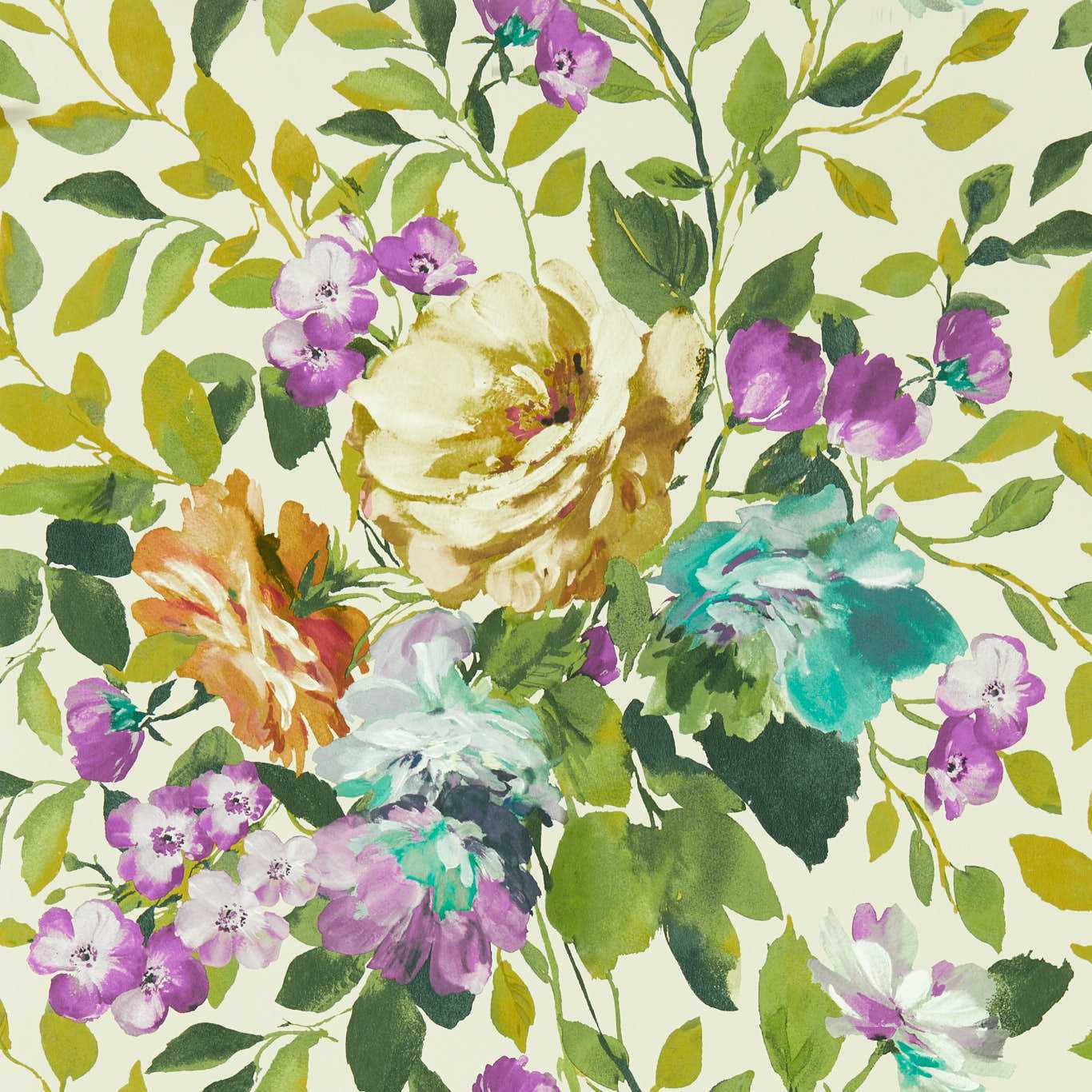Bloom Amethyst Wallpaper W0139/01 by Clarke & Clarke