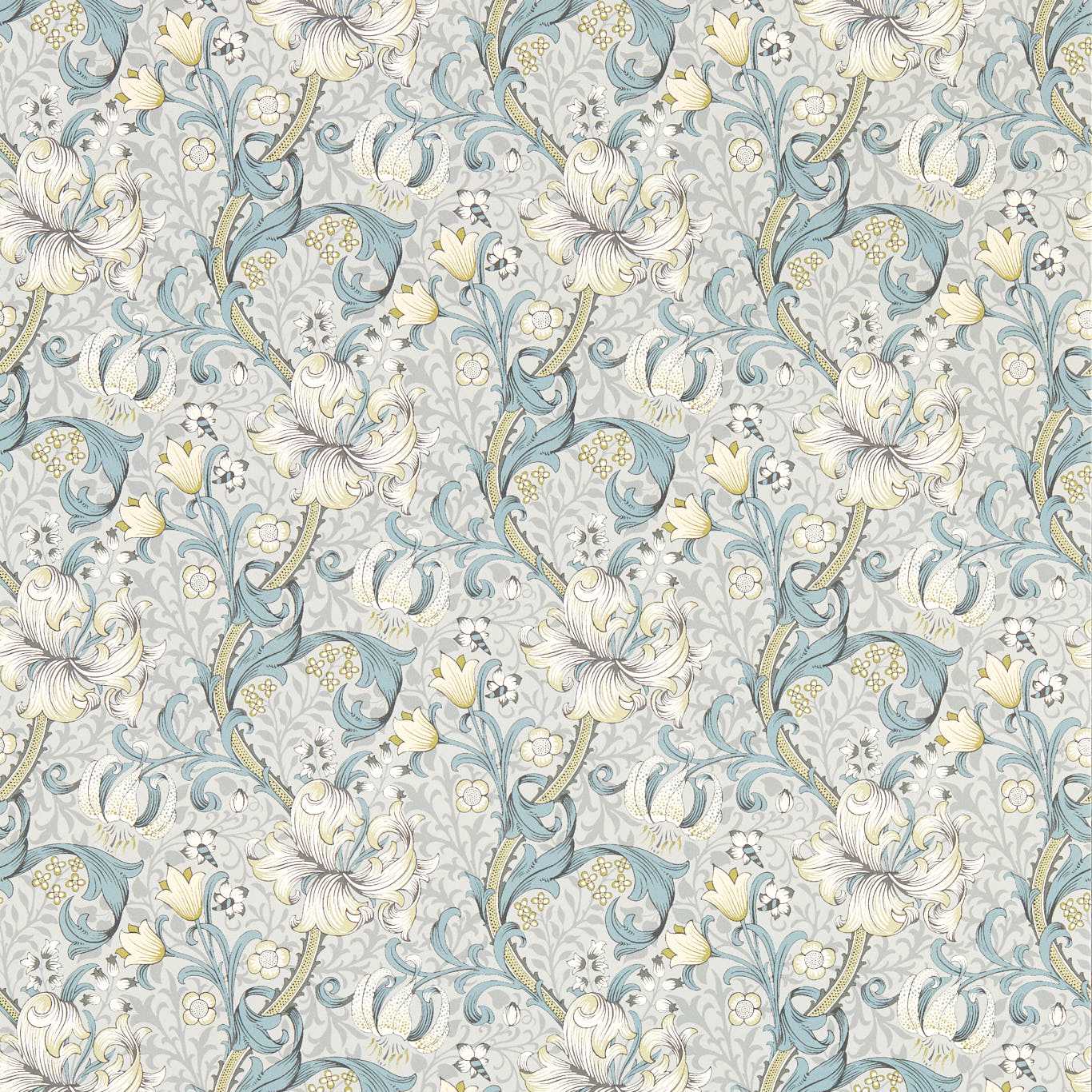 Golden Lily Slate/Dove Wp Slate/Dove Wallpaper W0174/02 by Clarke & Clarke