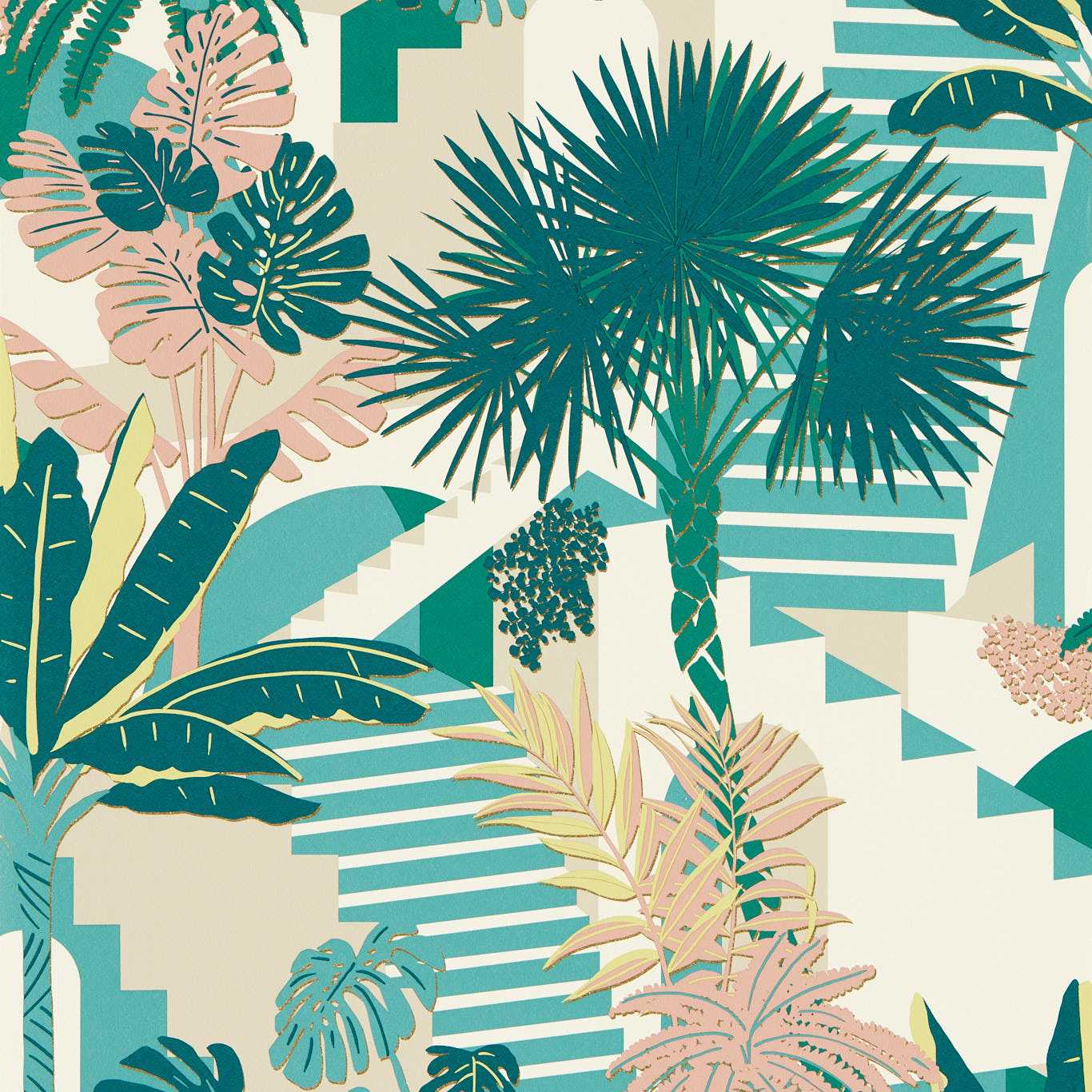 Malindi Mineral/Blush Wp Mineral/Blush Wallpaper W0186/02 by Clarke & Clarke