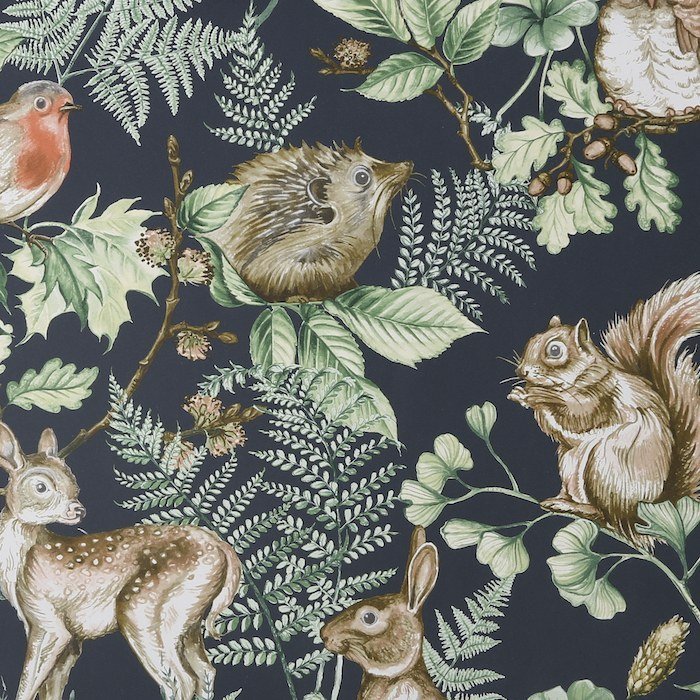 Woodland Animals Navy Wallpaper 108568 by Superfresco Easy